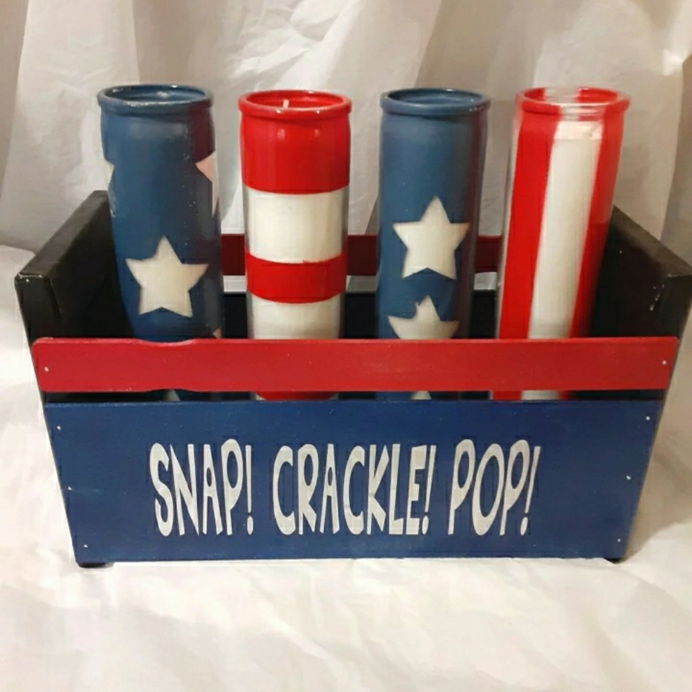 Patriotic milk create candle holder